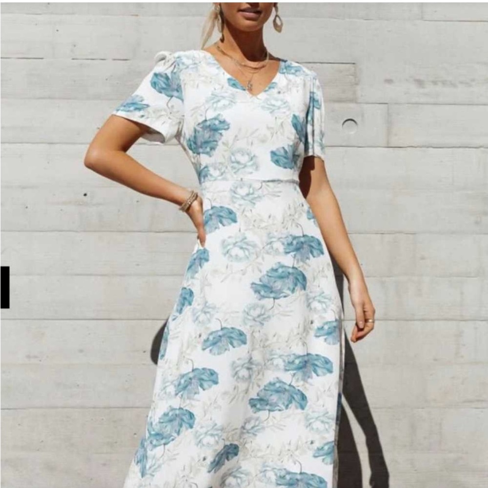Bohme Floral V-Neck Maxi Dress